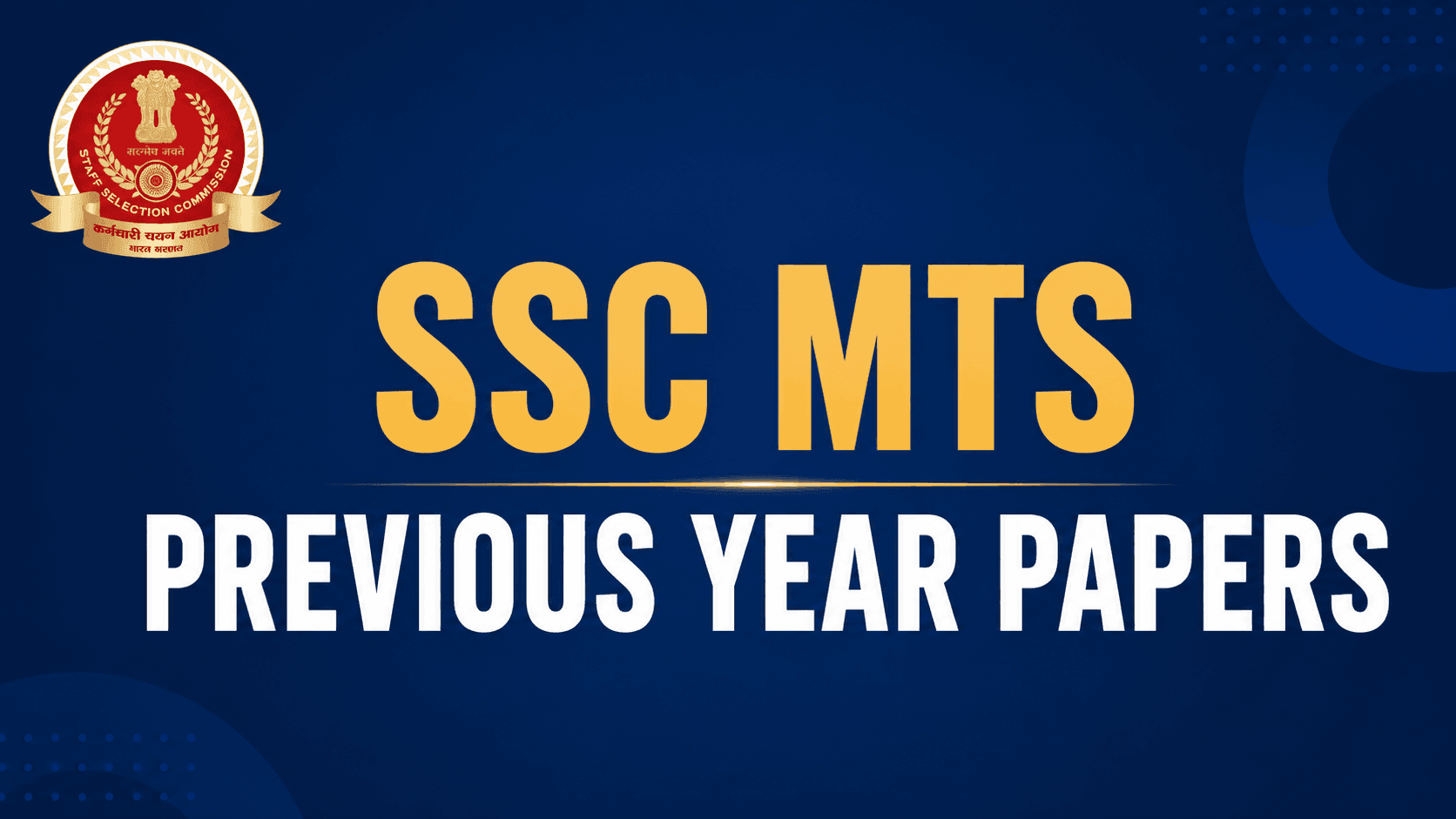 SSC MTS Previous Year Papers (Non - Technical)